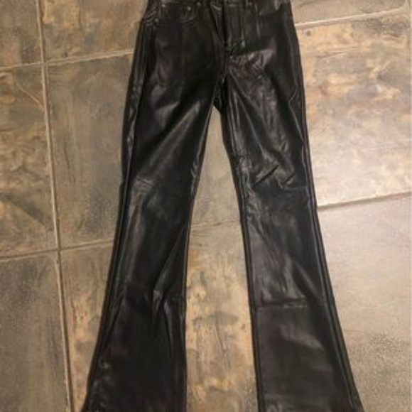 American Eagle vegan leather flare pants - Picture 2 of 4